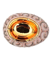 Simplie Fun Chrome Plated Crystal Embellished Ceramic Ashtray