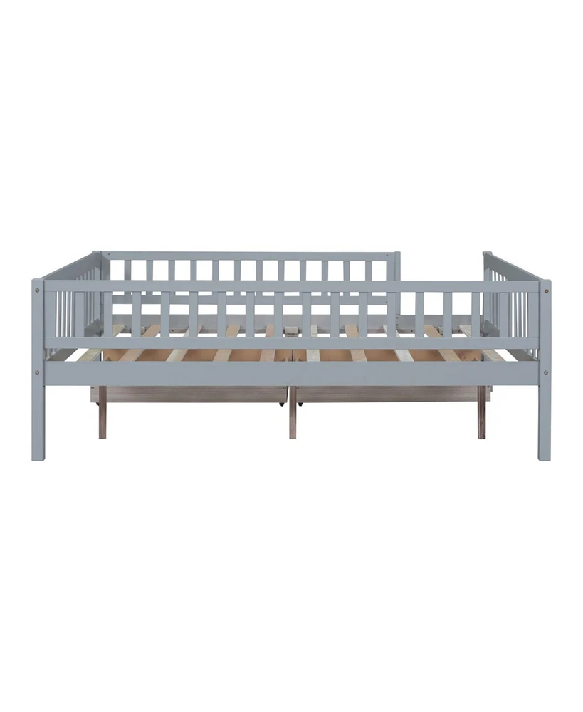 Streamdale Furniture Full Daybed Wood Bed With Two Drawers