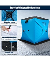 Slickblue Portable 2 Person Ice Shanty with Cotton Padded Walls