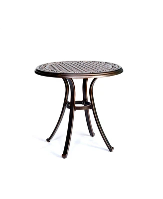 Mondawe 28 in. H Outdoor Bistro Table Elegant Aluminum Round Table for Patio Balcony