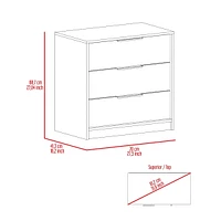 Kaia 3 Drawers Dresser, Superior Top