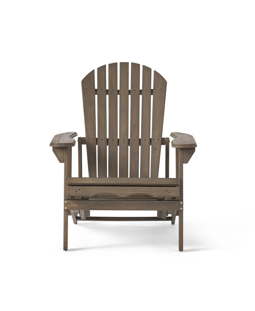 Simplie Fun Premium Acacia Wood Reclining Adirondack Chair with Footrest