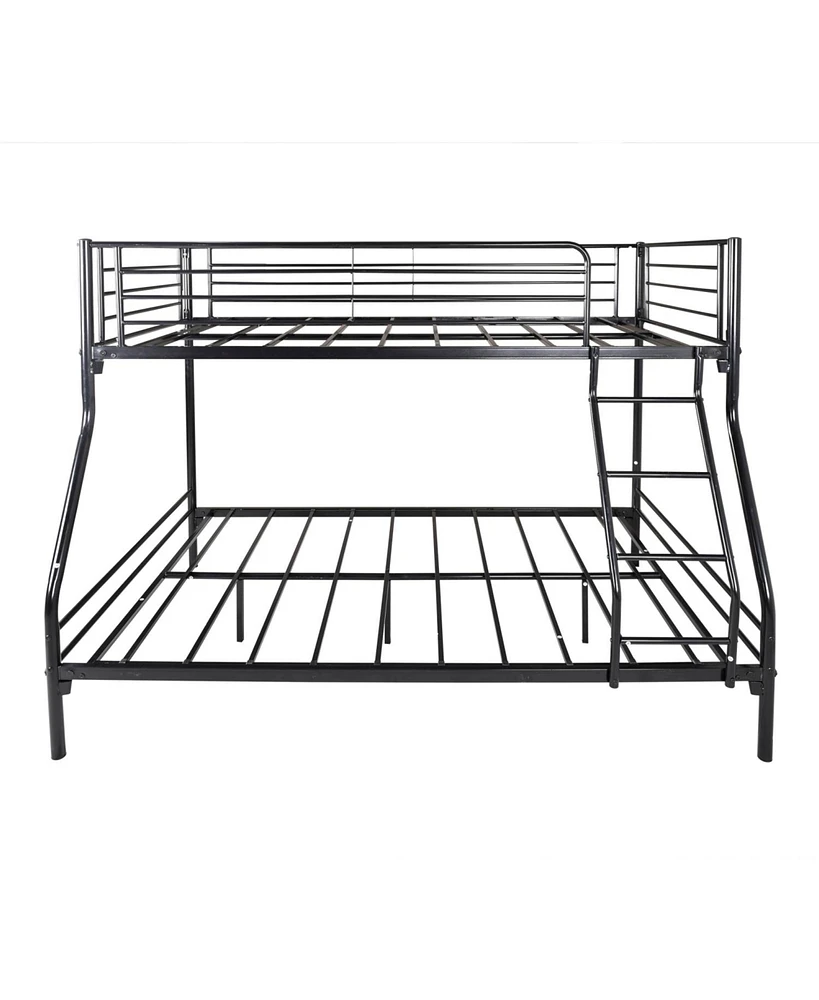 Simplie Fun Heavy Duty Twin-Over-Full Metal Bunk Bed, Easy Assembly With Enhanced Upper-Level Guardrail