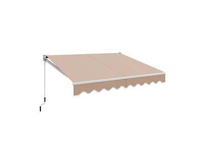 Slickblue 8 x 6.6 Feet Patio Retractable Awning with Manual Crank Handle