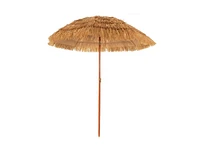 Slickblue 6.5 Feet Portable Thatched Tiki Beach Umbrella with Adjustable Tilt