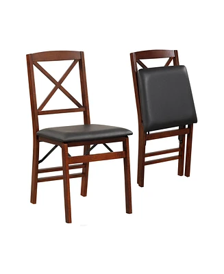 Slickblue Set of 2 Folding Dining Chairs with 400 Lbs Capacity
