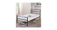 Slickblue 77.5" x 39.9" x 35.0" Twin Size Metal Bed Frame 6 Legs-Black