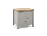 Slickblue 2-Drawer Nightstand with Rubber Wood Legs