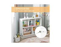 Slickblue 5-Cube Wooden Kids Toy Storage Organizer with Anti-Tipping Kits