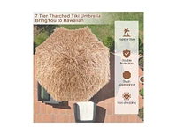 Slickblue 7.2 Feet Patio Thatched Tiki Umbrella Hawaiian Hula Beach Umbrella