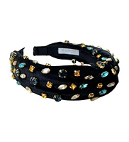 Headbands of Hope Women s Traditional Knot Headband - Velvet Black Gem