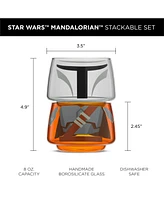 JoyJolt Star Wars Stackable Character Collection Mandalorian Stackable Glasses - 8 oz