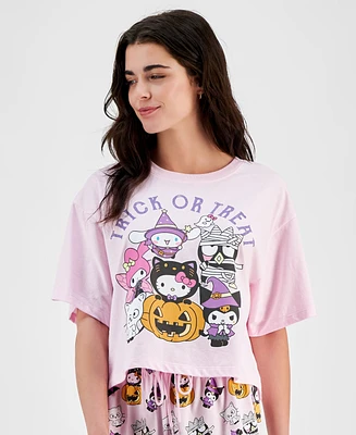 Love Tribe Juniors' Hello Kitty Trick Or Treat Halloween Graphic T-Shirt