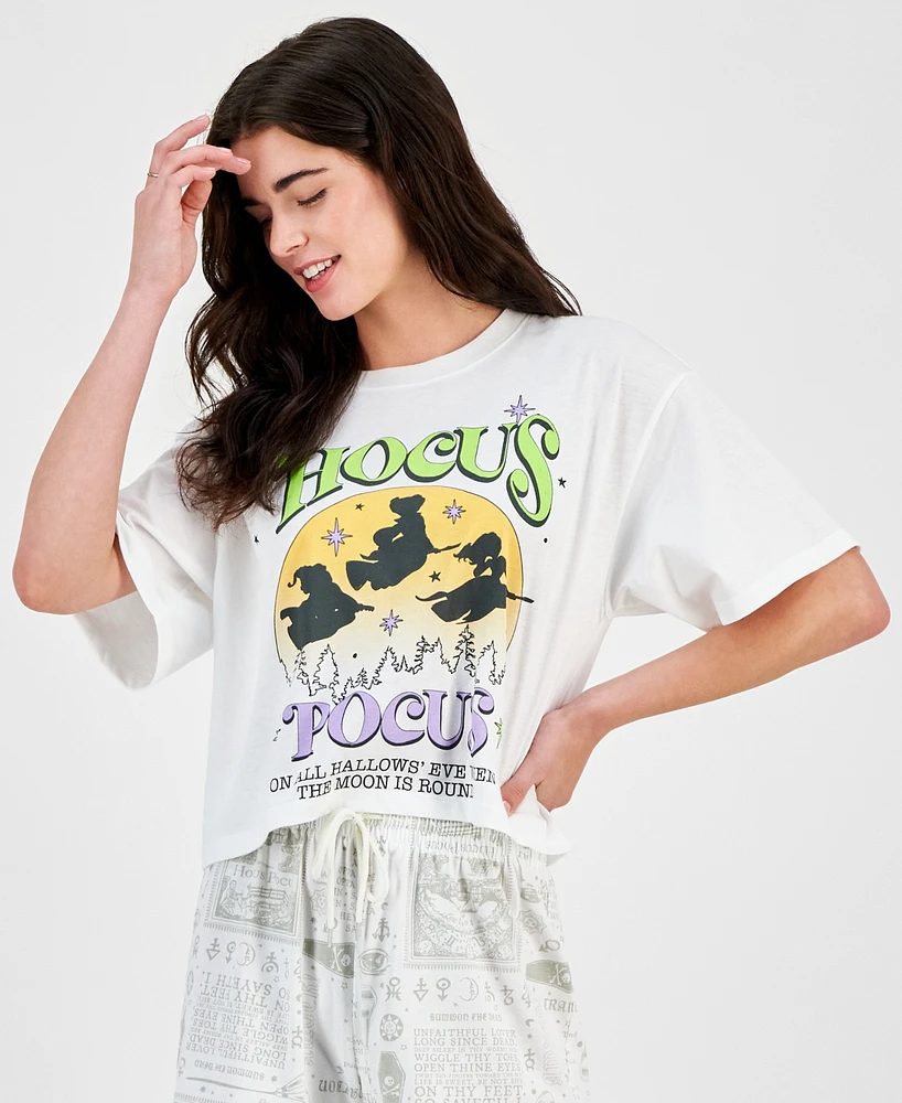 Love Tribe Juniors' Hocus Pocus Halloween Graphic Crewneck T-Shirt