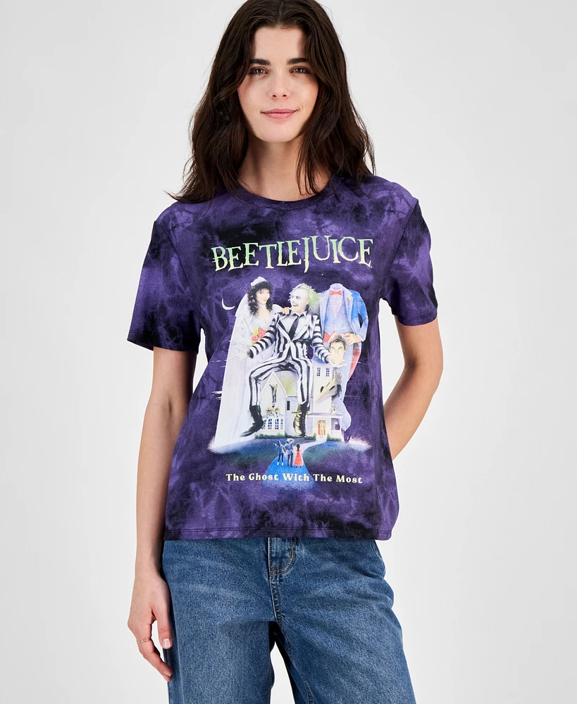 Love Tribe Juniors' Beetlejuice Halloween Graphic Crewneck Tee