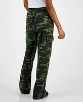 Grayson Threads, The Label Juniors' Wide-Leg Cargo Sweatpants