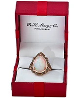 Le Vian Neopolitan Opal (4 ct. t.w.) & Diamond (3/4 Wavy Halo Pear Statement Ring 14k Rose Gold (Also Available White or