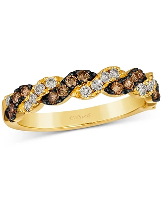 Le Vian Nude Diamond & Chocolate Diamond Twist Ring (1/2 ct. t.w.) in 14k Gold