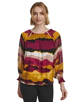 Calvin Klein Women's Printed Long-Sleeve Top