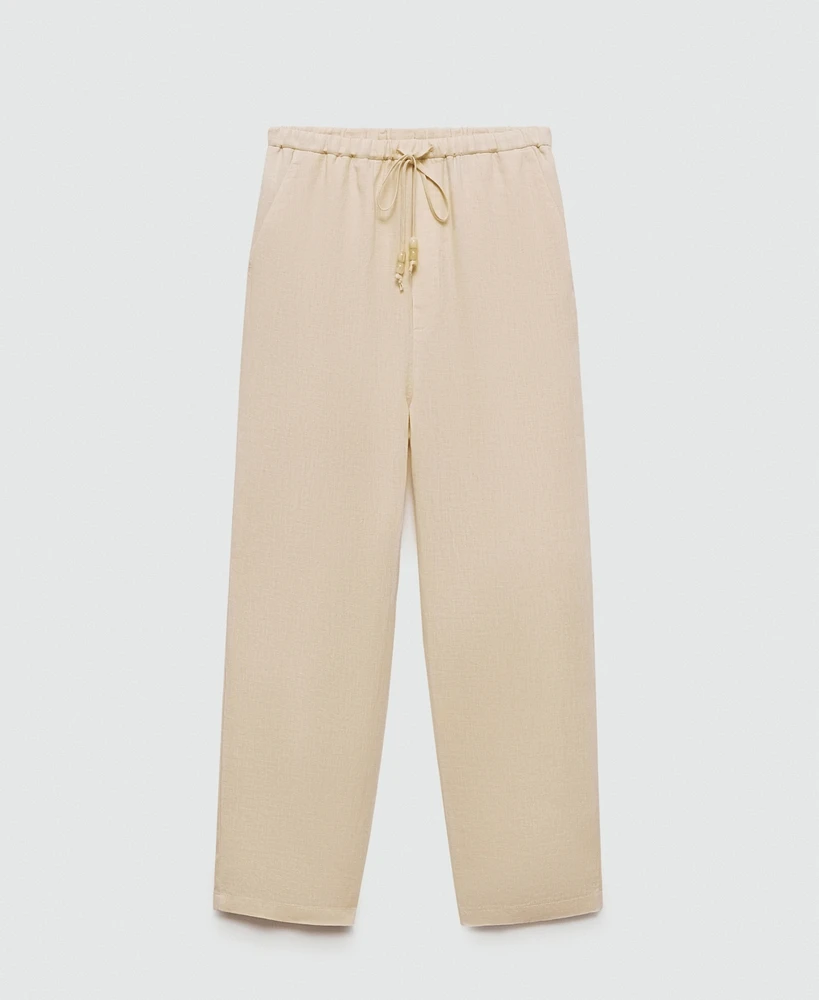 Mango Women's 100% Linen Jogger Trousers