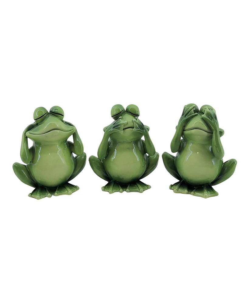 Fc Design 3.5"H 3-pc Frog Hear-No, See-No, Speak-No Evil Figurine Set Decoration Home Decor Perfect Gift for House Warming, Holidays and Birthdays