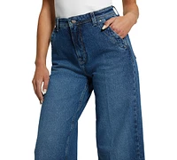 Guess Women's Dakota High-Rise Wide-Leg Jeans