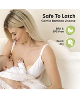 KeaBabies Maternity 14pk Soothe Reusable Nursing Pads for Breastfeeding, 4-Layers Organic Breast Pads, Washable Nipple