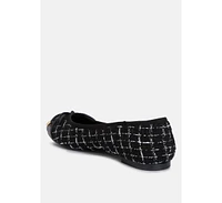 London Rag Junpey Plaid Tweed Ballet Flats