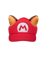 Super Mario Men's The Video Game Raccoon Red Cosplay hat with ears