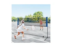 Slickblue Adjustable Badminton Net Stand with Portable Carry Bag
