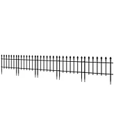 Outsunny 9.2' Garden Fence Steel Border Flower Edging, Pack of 5, White