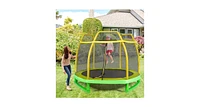 Slickblue 7 Feet Kids Trampoline with Safety Enclosure Net