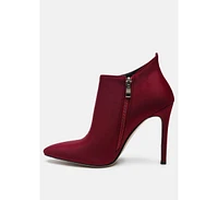 Rag & Co Melba Pointed Toe Stiletto Boot Burgundy