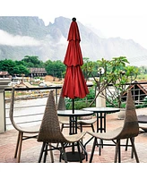10ft 3 Tier Patio Umbrella Aluminum Sunshade Shelter Double Vented without Base