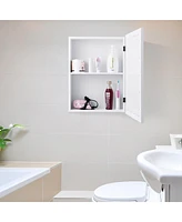 Sugift Wall Mounted Adjustable Medicine Storage Mirror Cabinet