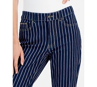 Nautica Jeans Women's Striped Straight-Leg Ankle