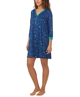 Cuddl Duds Women's Printed 3/4-Sleeve Sleepshirt