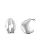 Adornia Silver Puff Hoop Earrings