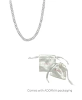 Adornia Silver 8mm Crystal Curb Chain Necklace