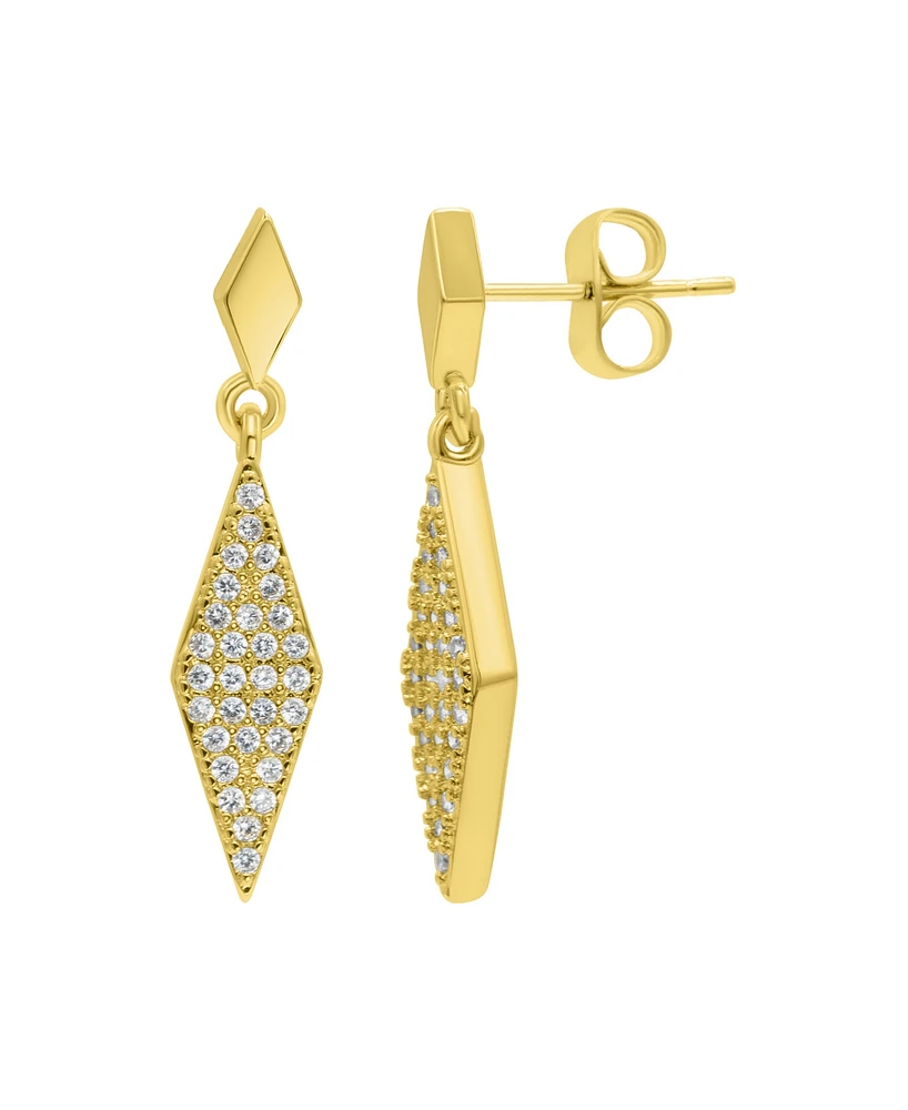 Adornia Gold Crystal Diamond-Shaped Drop Earrings