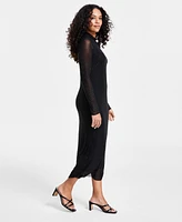 Bar Iii Petite Studded Mesh Midi Dress, Created for Macy's