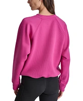 Dkny Sport Women's Varsity Puffed Logo Drawcord Sweatshirt