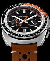 Bulova Men's Chronograph Racer Leather Strap Watch 42mm