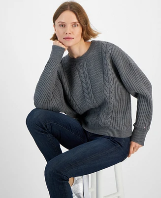 Tommy Hilfiger Women's Ribbed Cable-Knit Sweater