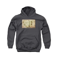 The Hobbit Boys Youth Middle Earth Map Pull Over Hoodie / Hooded Sweatshirt