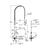 Yescom Aquaterior Commercial Restaurant Pre-Rinse Faucet Swivel w/ 12" Add-On Faucet Cupc Nsf