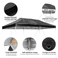 9.6x19.1Ft Replacement Canopy Top Cover UV50+ Outdoor Patio Party Picnic 10x20Ft