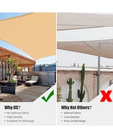 18x18 Ft 97% Uv Block Square Sun Shade Sail Hdpe Canopy Patio Park Garden