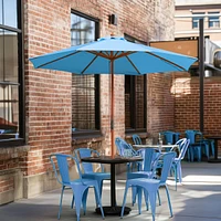 Yescom 9FT Wooden Patio Umbrella UV30+ for Beach Pool Wedding Party Table Market Garden Yard Hotel Deck Cafe