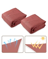 2 Pack 19x13 Ft 97% Uv Block Rectangle Hdpe Sun Shade Sail Canopy Lawn Outdoor